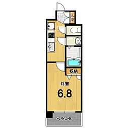 ソルテラス京都西大路　郁 609 6階1Kの間取り