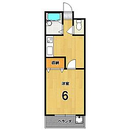 ユグドラシル 1Kの間取図画像