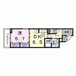 ヒカルサ京都梅津東 1DKの間取図画像
