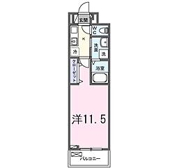たばさはうすII 1Kの間取図画像