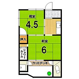 第二大和荘 2Kの間取図画像