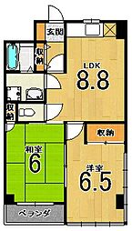 オザサライブコープ 2LDKの間取図画像