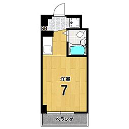 ウエストヴィラージュ 1Kの間取図画像