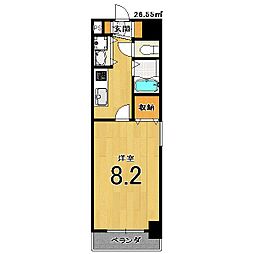 マジェスティ 1Kの間取図画像