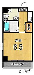 プレジール西院 1Kの間取図画像
