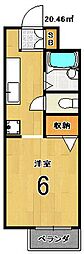 セリジエール嵐山 1Kの間取図画像