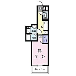 京都市下京区西七条御領町アパート 1Kの間取図画像