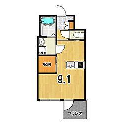 ウェルスクエア壬生高辻通 ワンルームの間取図画像