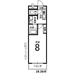 グレイス西京極 1Kの間取図画像