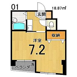 ホームズ西院 1Kの間取図画像
