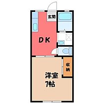 メゾン・ド・はくれん  ｜ 栃木県小山市天神町2丁目（賃貸アパート1DK・1階・27.80㎡） その2