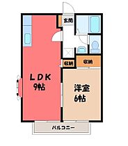 サンガーデン都賀  ｜ 栃木県栃木市都賀町合戦場（賃貸アパート1LDK・2階・40.92㎡） その2