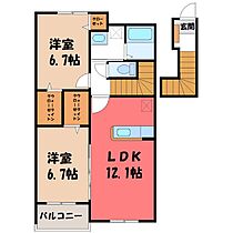 プリマヴェーラ A  ｜ 栃木県小山市西城南5丁目（賃貸アパート2LDK・2階・61.73㎡） その2