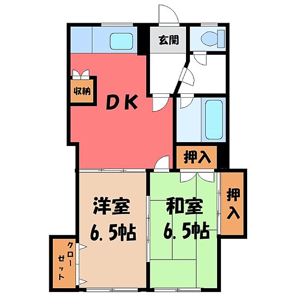 アメニティライフ ｜茨城県結城市大字結城(賃貸マンション2DK・1階・52.30㎡)の写真 その2