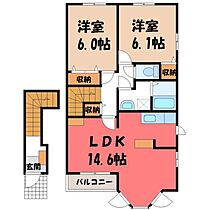 ブルック B  ｜ 栃木県栃木市城内町2丁目（賃貸アパート2LDK・2階・63.49㎡） その2