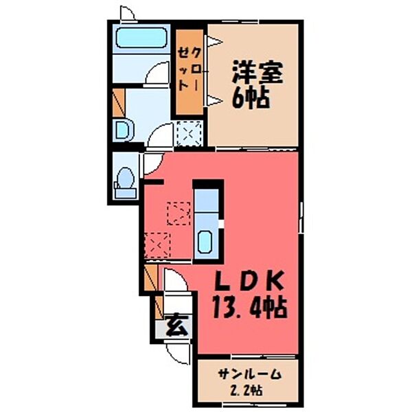 カーサ・ドマーニ A ｜茨城県結城市大字結城(賃貸アパート1LDK・1階・50.06㎡)の写真 その2