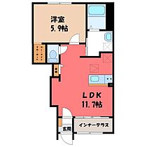 ルミナスコート  ｜ 栃木県栃木市平柳町1丁目（賃貸アパート1LDK・1階・43.24㎡） その2