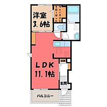 ビオーラ喜沢 II  ｜ 栃木県小山市大字喜沢（賃貸アパート1LDK・1階・37.81㎡） その2