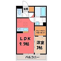 ジュウィール  ｜ 栃木県小山市宮本町3丁目（賃貸アパート1LDK・1階・33.39㎡） その2