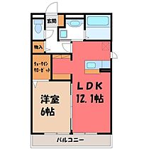 アルカサル  ｜ 栃木県小山市神鳥谷2丁目（賃貸アパート1LDK・1階・45.40㎡） その2