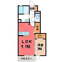 メゾン医大前桜 E  ｜ 栃木県下野市医大前3丁目（賃貸アパート1LDK・1階・32.94㎡） その2