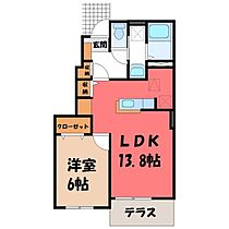 クリスティ I  ｜ 栃木県栃木市大平町富田（賃貸アパート1LDK・1階・45.89㎡） その2