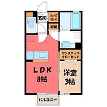 シャトー・デュ・ボヌール A  ｜ 茨城県結城市大字結城（賃貸アパート1LDK・2階・29.25㎡） その2