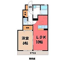 ルピナス  ｜ 栃木県小山市西城南5丁目（賃貸アパート1LDK・1階・40.50㎡） その2