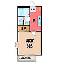 メゾンドソレイユ  ｜ 栃木県小山市駅南町3丁目（賃貸アパート1K・1階・27.08㎡） その2