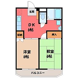 メゾン白銀556 2DKの間取図画像