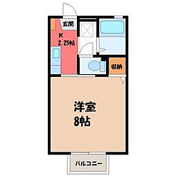 シャトーグランドハイムB 1Kの間取図画像