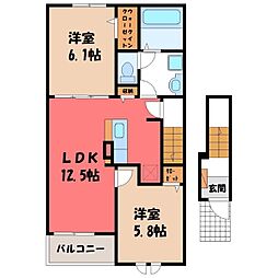 マイスターVIII 2LDKの間取図画像