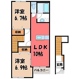JR水戸線 川島駅 徒歩13分 2階/-