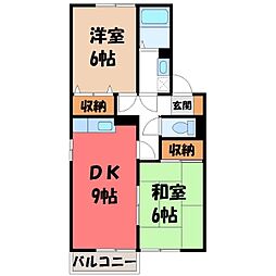 ハイツボナール 2DKの間取図画像