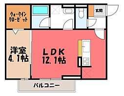 D-TOJO 1LDKの間取図画像