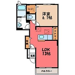 アヴェニール2 1LDKの間取図画像