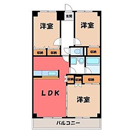 グローバル小山 3LDKの間取図画像