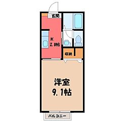 エトワールD 1Kの間取図画像