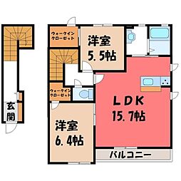 レジデンシア 2LDKの間取図画像