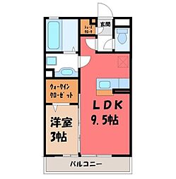 アルカサル 1LDKの間取図画像
