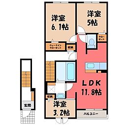 スカイ・ヒル 3LDKの間取図画像