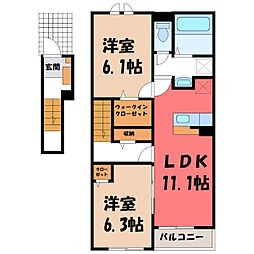 ヴァン ヴェール 2LDKの間取図画像
