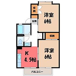 マロニエ五番館 2Kの間取図画像