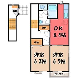 セトル白銀 2DKの間取図画像