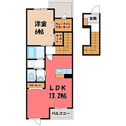 モダン・ヴィラ 1LDKの間取図画像