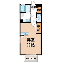 フラワーフレンド ワンルームの間取図画像