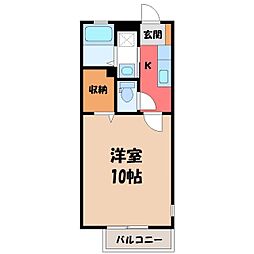 グランサイレンスA 1Kの間取図画像