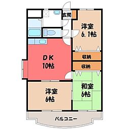 ユーミートレゾール 3LDKの間取図画像