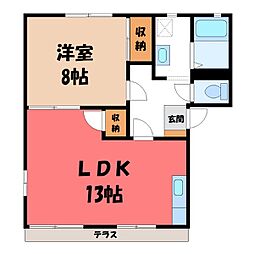 エレガンスコーポヤマニA 1LDKの間取図画像