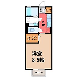 ポレール神山 1Kの間取図画像